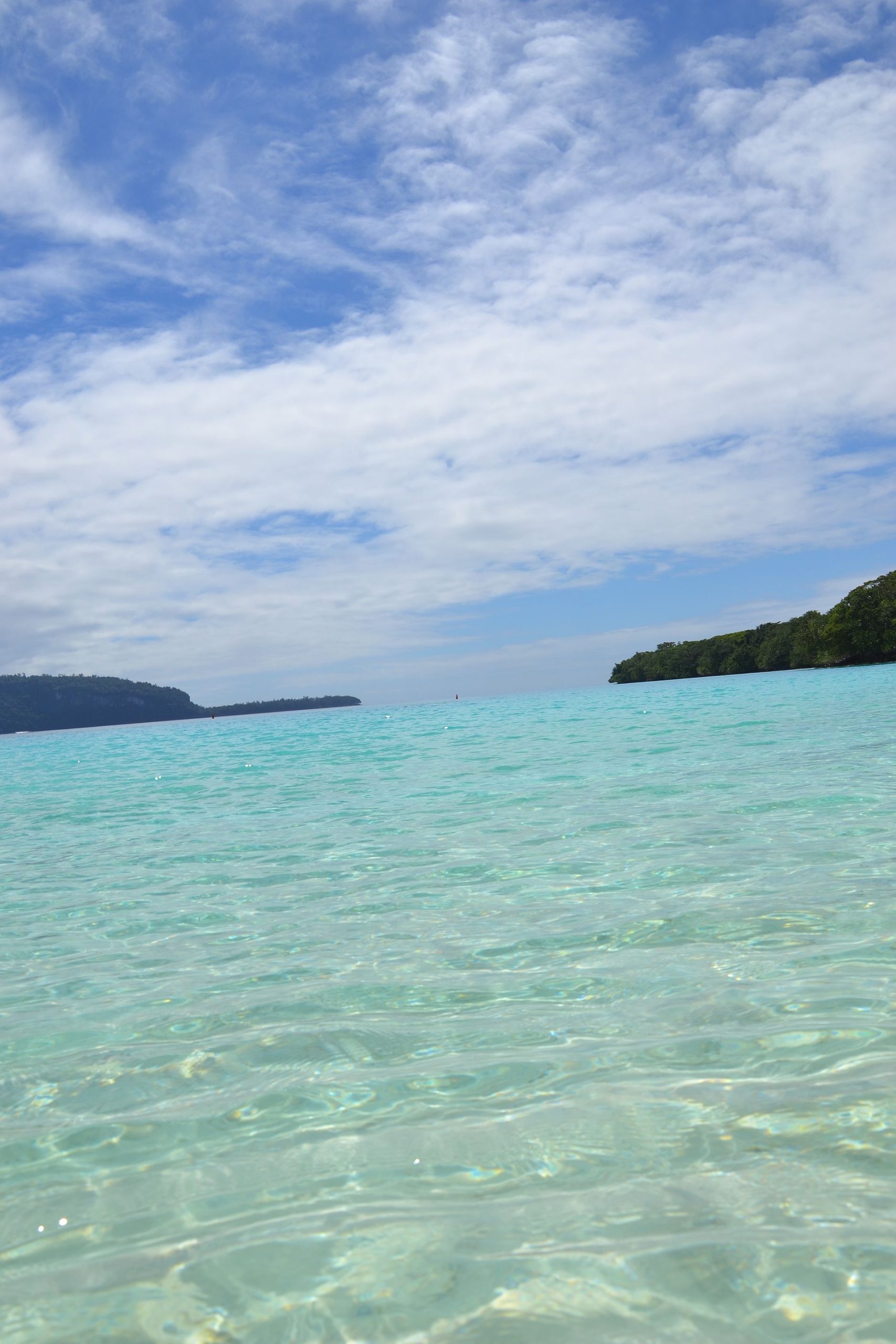 Beach and tropical water at Champagne Beach on Espiritu Santo, Vanuatu