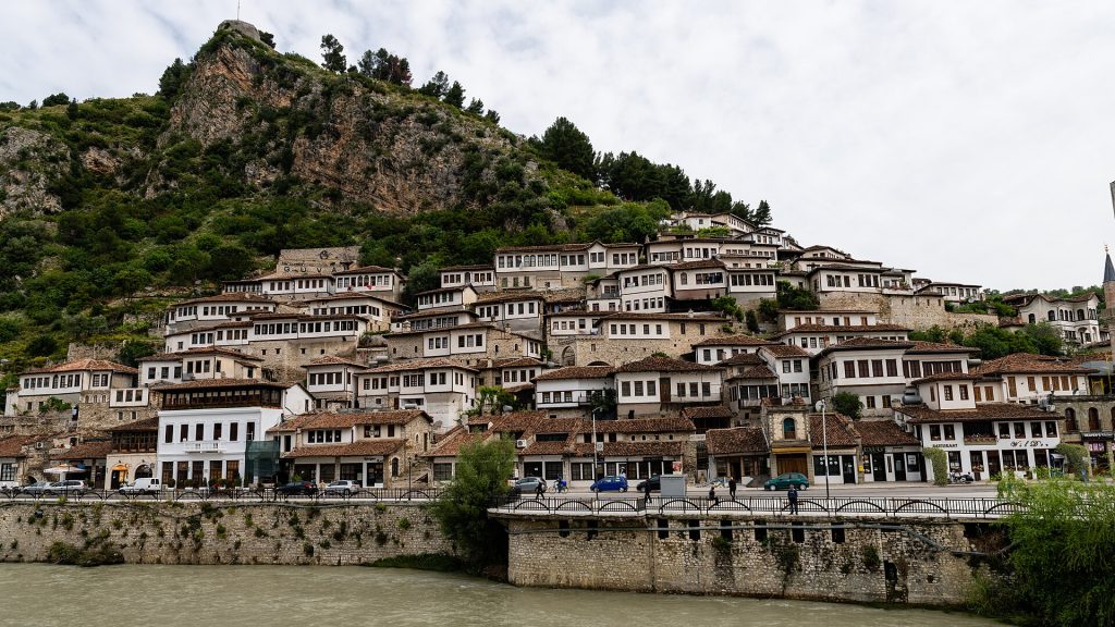 Mangalem district (Town of a Thousand Windows) in Berat, Albania