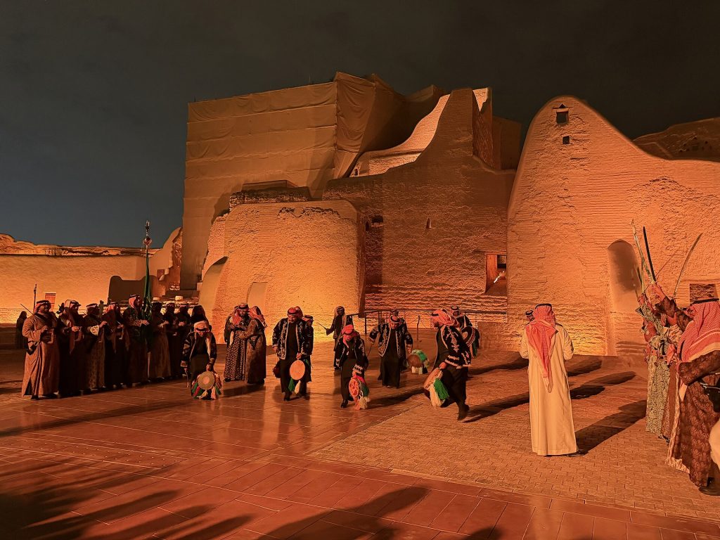 Saudi Ardha (Najdi Sword Dance) in At-Turaif district, Diriyah, Saudi Arabia
