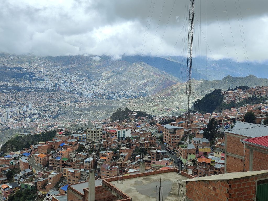 View of La Paz, Bolivia from a cable car