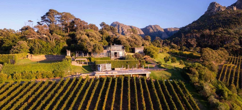 Beau Constantia wine estate aerial view Constantia Cape Town