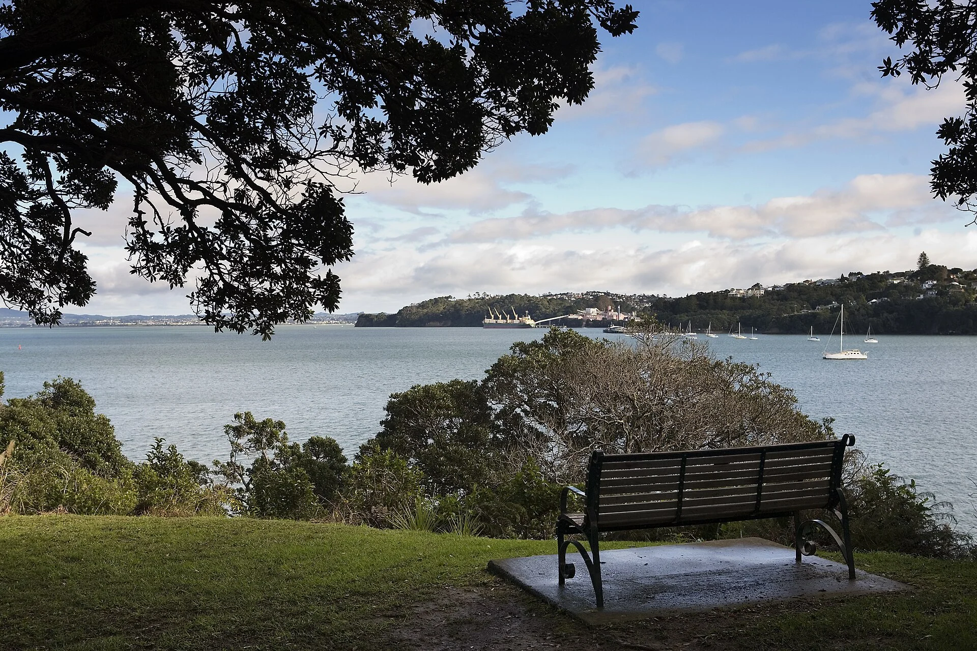 Bench overlooking the Waitemata Harbour, Auckland - 0088
