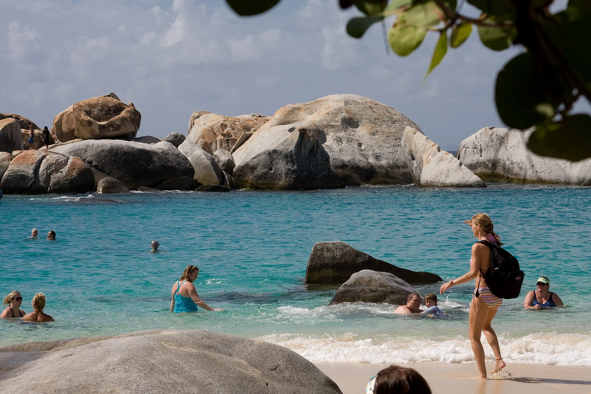 Granite boulders and water at The Baths, Virgin Gorda