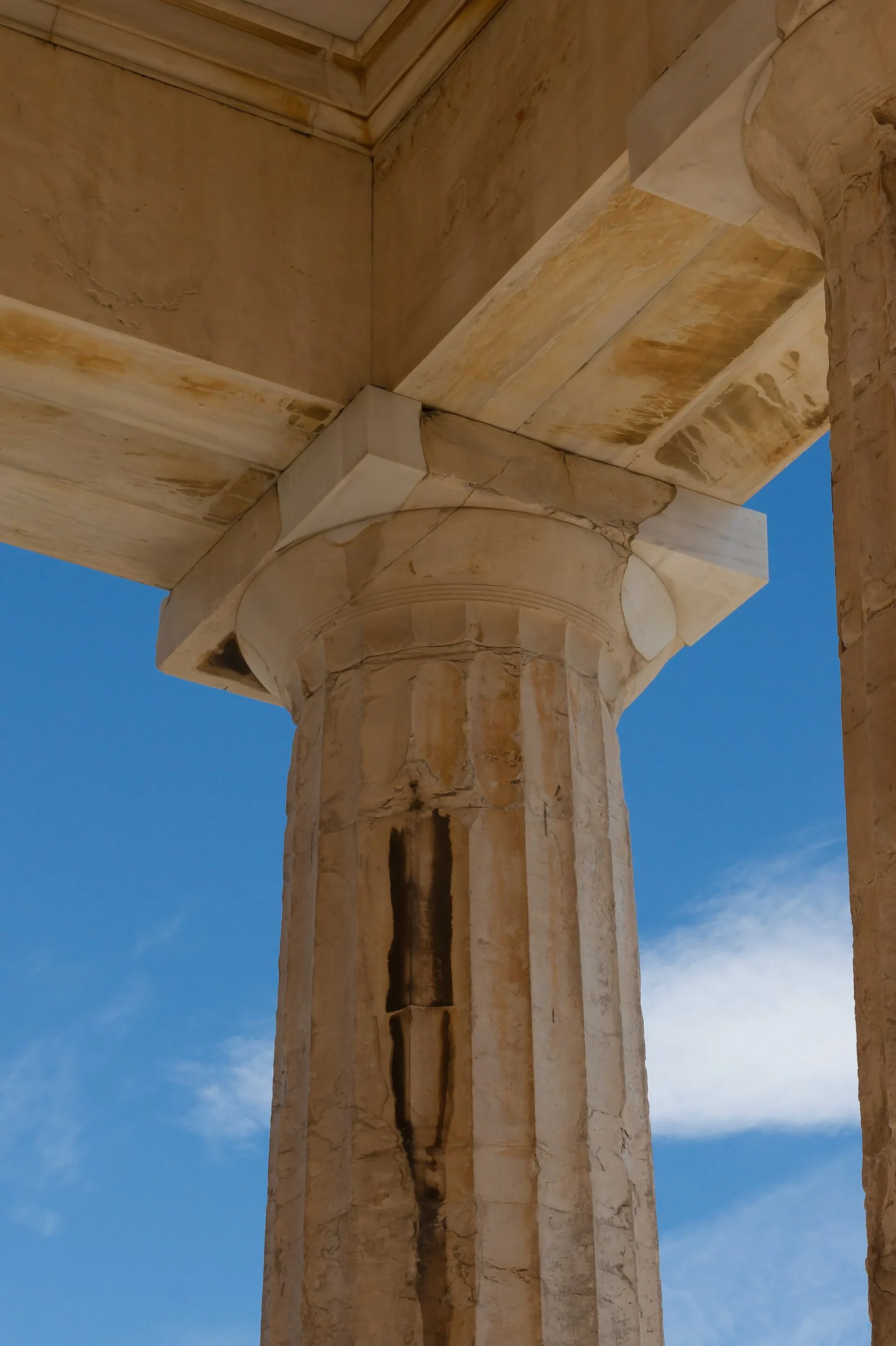 Doric column inside the Propylaea Acropolis Athens Greece