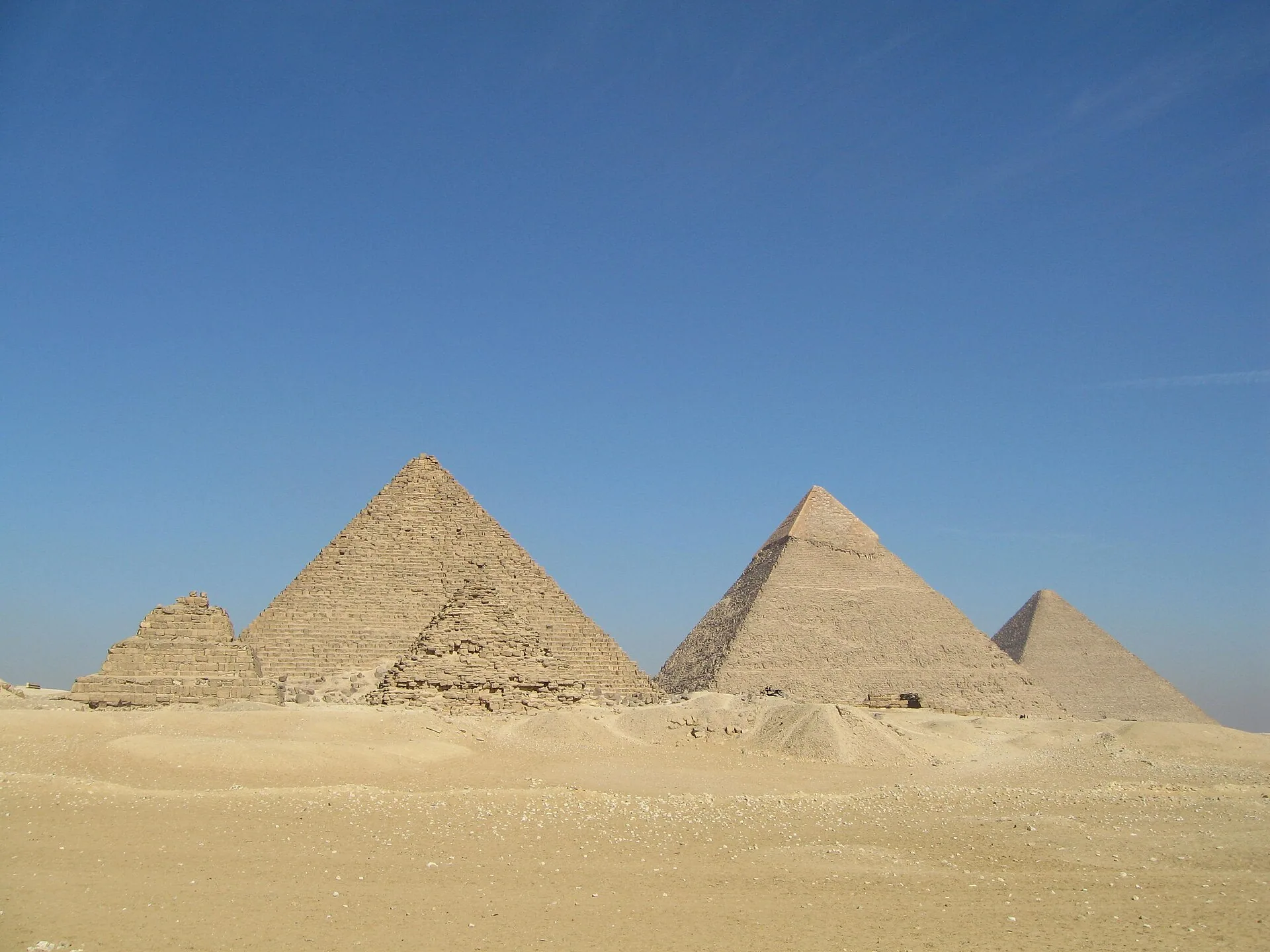 The three main pyramids on the Giza Plateau