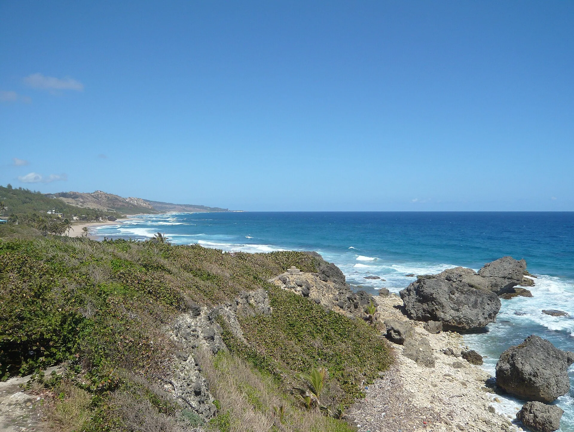 Rugged Atlantic shoreline at Bathsheba, Barbados